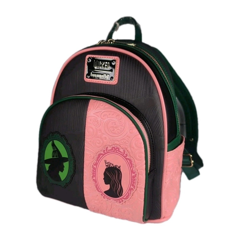 LOUNGEFLY UNIVERSAL Wicked  Glinda and Elphaba Mini Backpack NWT "Pink Goes Good